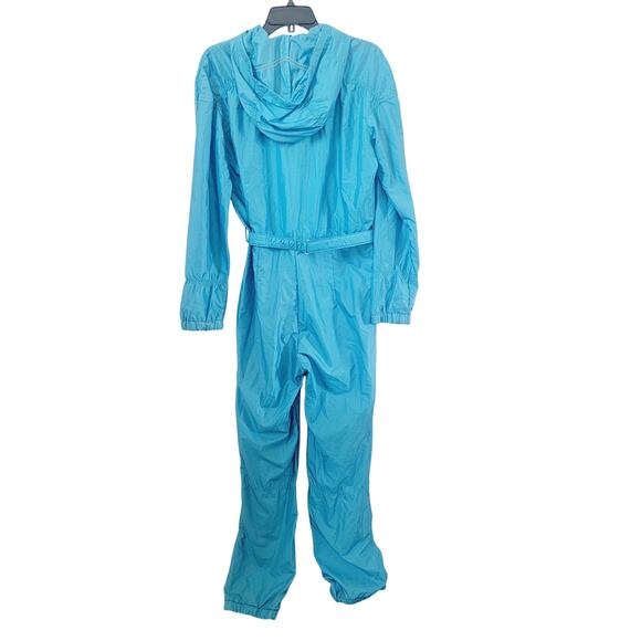 Obermeyer Lightweight Full Zip Hooded Snow Ski Suit Blue Sz 10 Vintage Blue 80s - Picture 1 of 16
